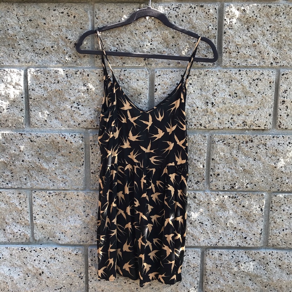 Flowy Sparrow Print Summer Dress